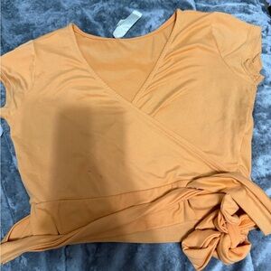 Everyday Wrap Crop Top - Orange